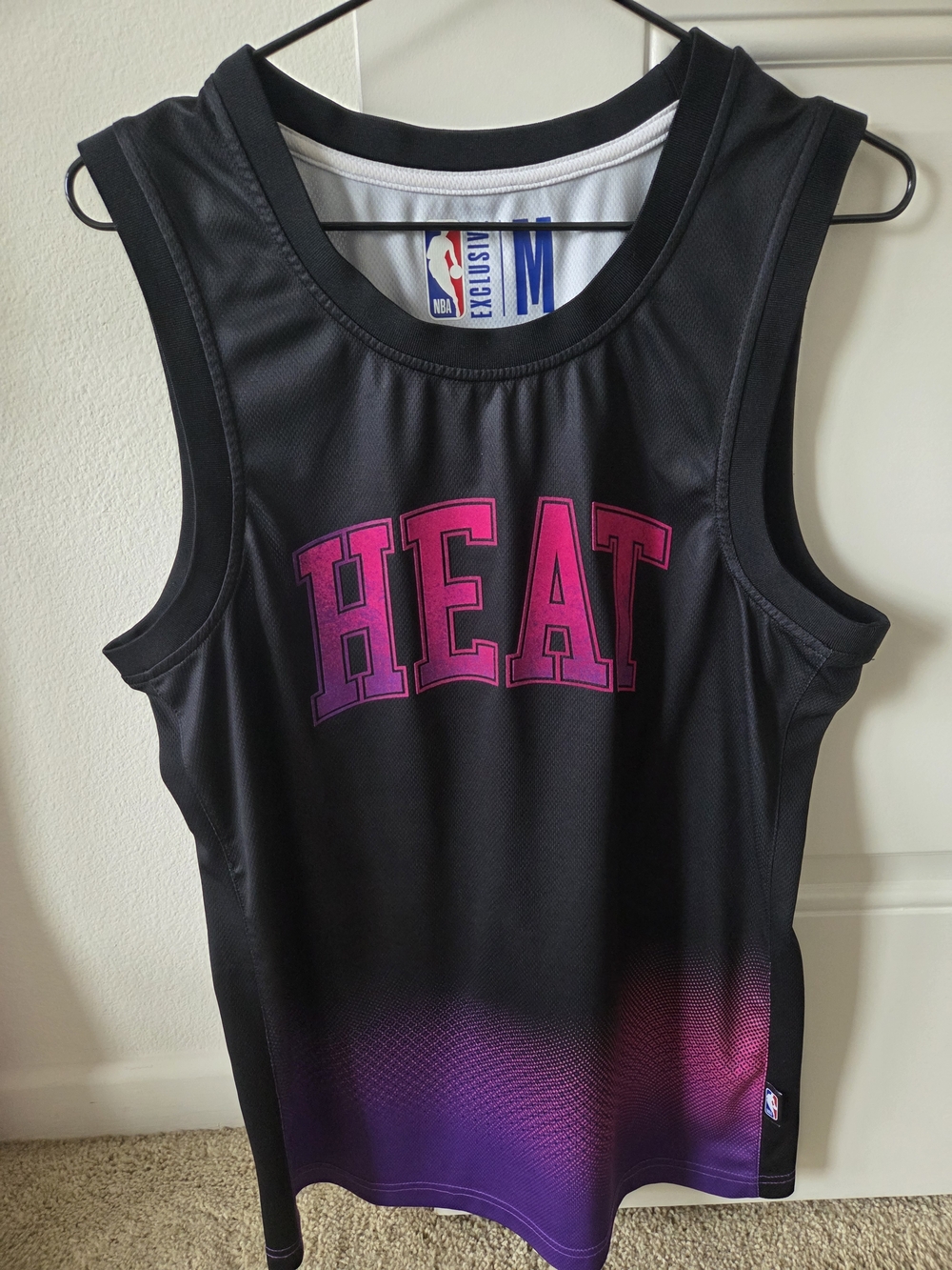 NBA Miami HEAT Black with Pink and Purple Fade Jersey size M